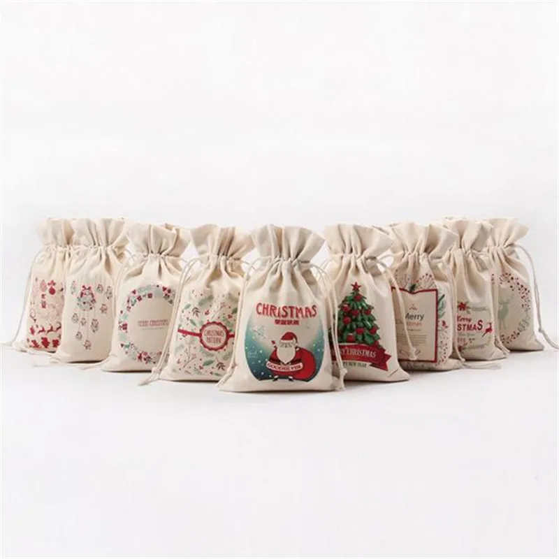 

Drawstring Storage Bag Cute Santa Claus Christams Santa Claus Christams Canvas Bag Home Decorations 2019 Gift Bag A30