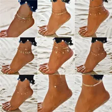 Tobillera de pie de playa Vintage Modyle para mujer, tobilleras bohemias para mujer, pulsera de verano en la pierna, joyería