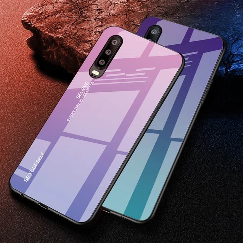 Чехол для Huawei P20 Lite P30 Pro Mate 10 20 Honor 8X 9 Nova 3 3i 4 P Smart 2019 из закаленного стекла |