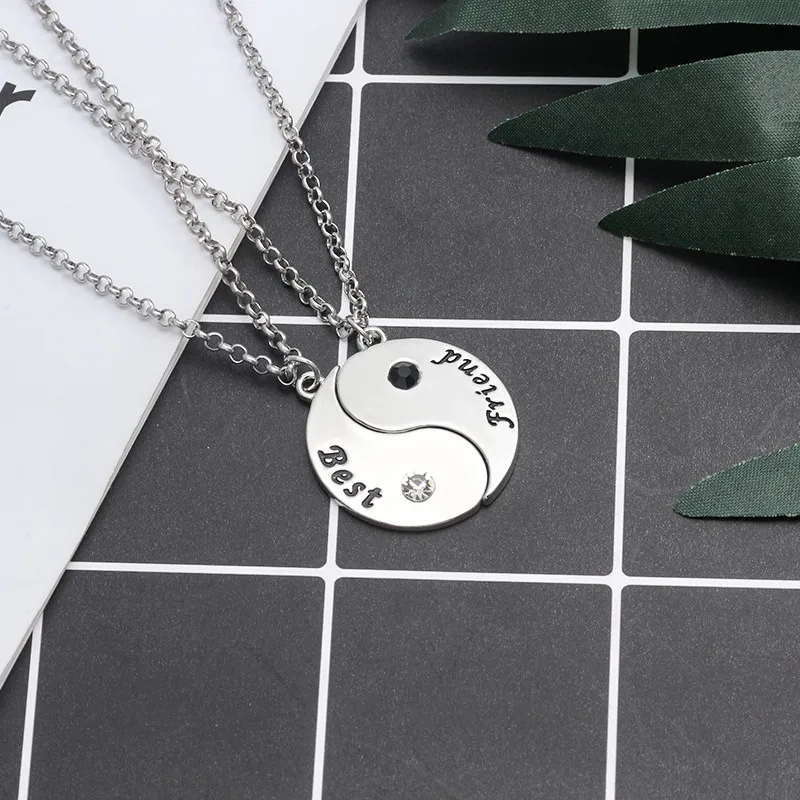 2019 2 шт./компл. Tai Chi ожерелье Best Friend для женщин сердце головоломка корона ожерелья