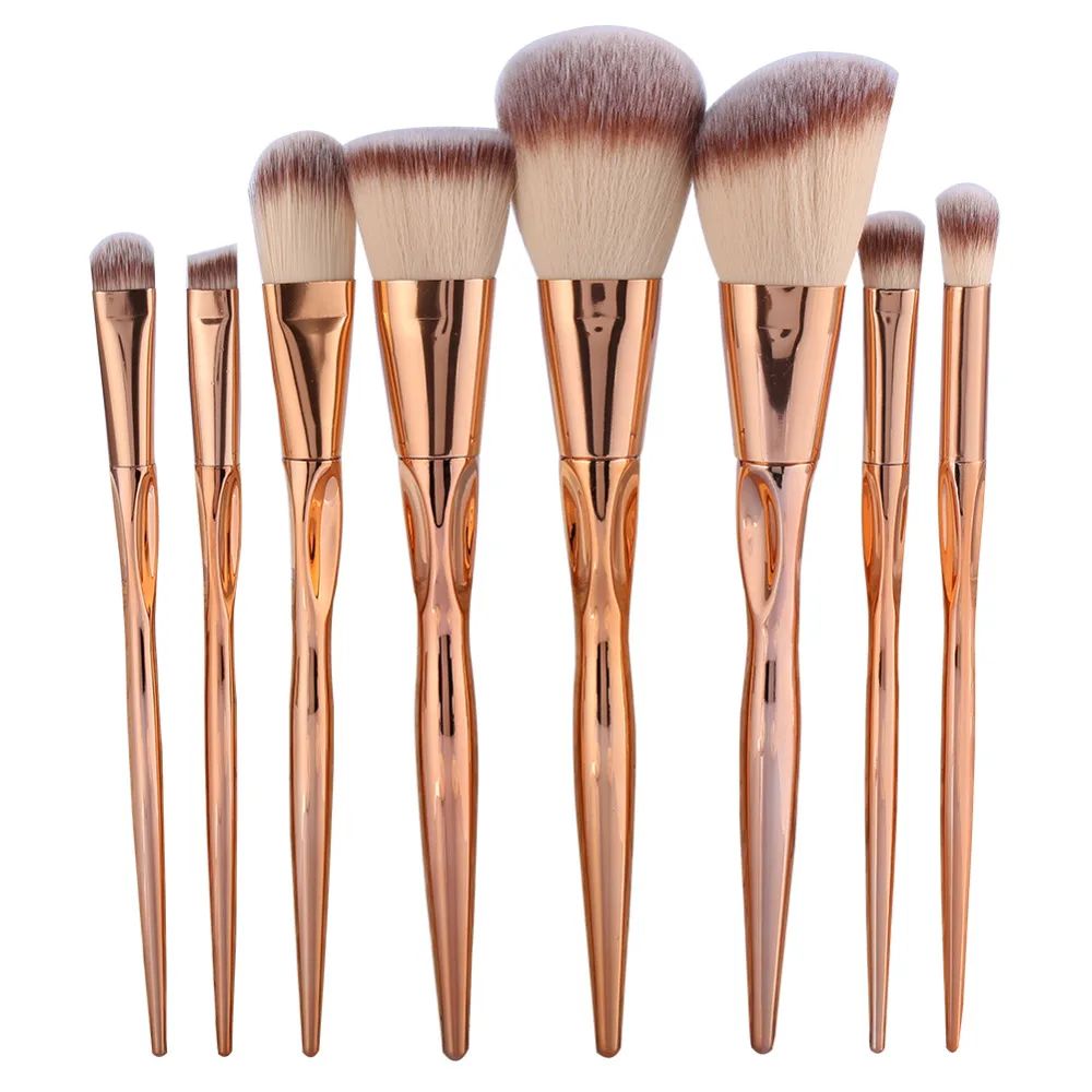 

2Colors 8Pcs Professional Makeup Brush Set Base Foundation Powder Eyes Pincel Maquiagem Golden Blending Make Up Brush Cosmetics