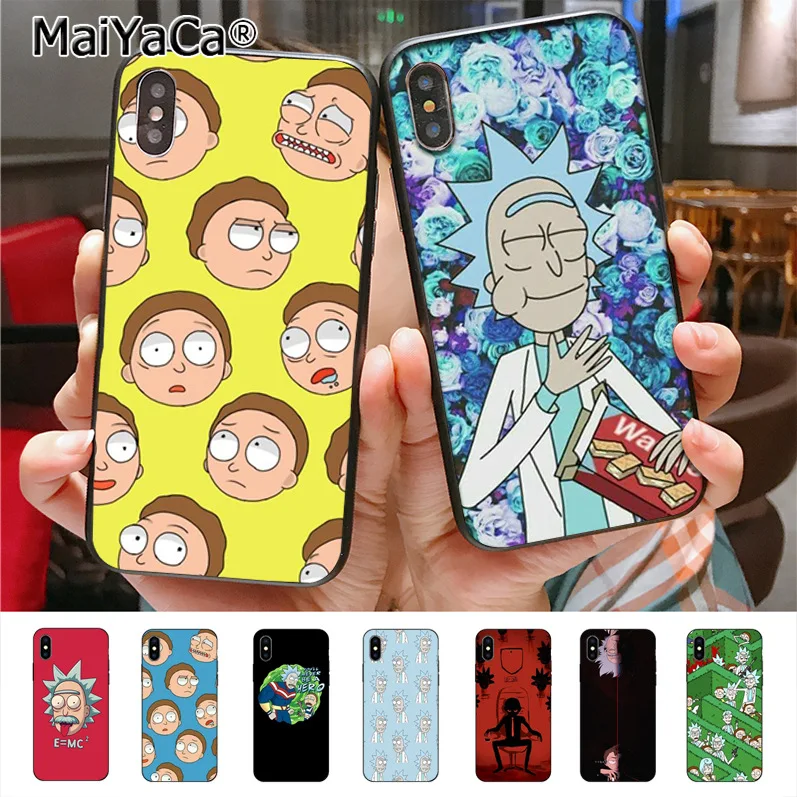

MaiYaCa Rick and Morty Cartoon Diy Phone Case for iphone 11 Pro X 7plus 6 6s 7 8 8Plus 5 5S case