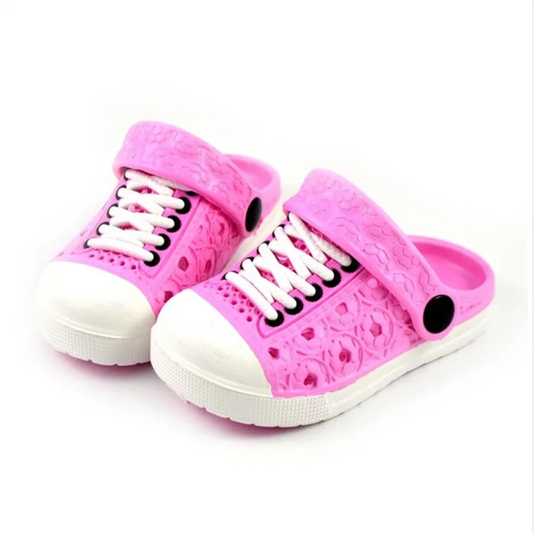 Новинка лета детей имитация кружевная обувь для мальчиков и девочек сандалии обувь с отверстиями сандалии Повседневная поколение толстяков - Цвет: Розовый
