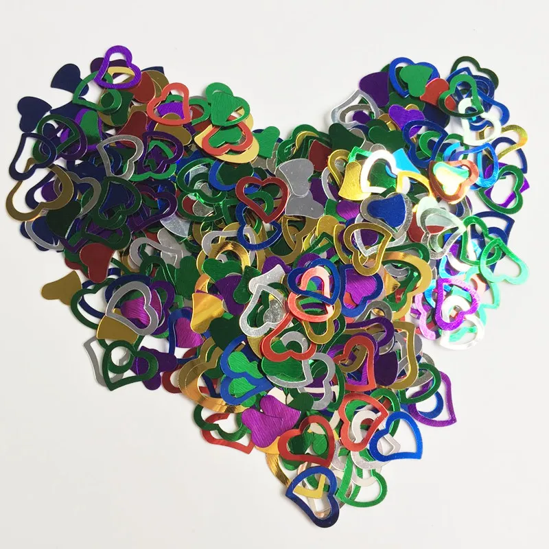 3200 шт многоцветный любовь конфетти в форме сердца Свадебные мерцание Разбрасыватели конфетти для стола Valentine Декорации для вечеринки на день рождения