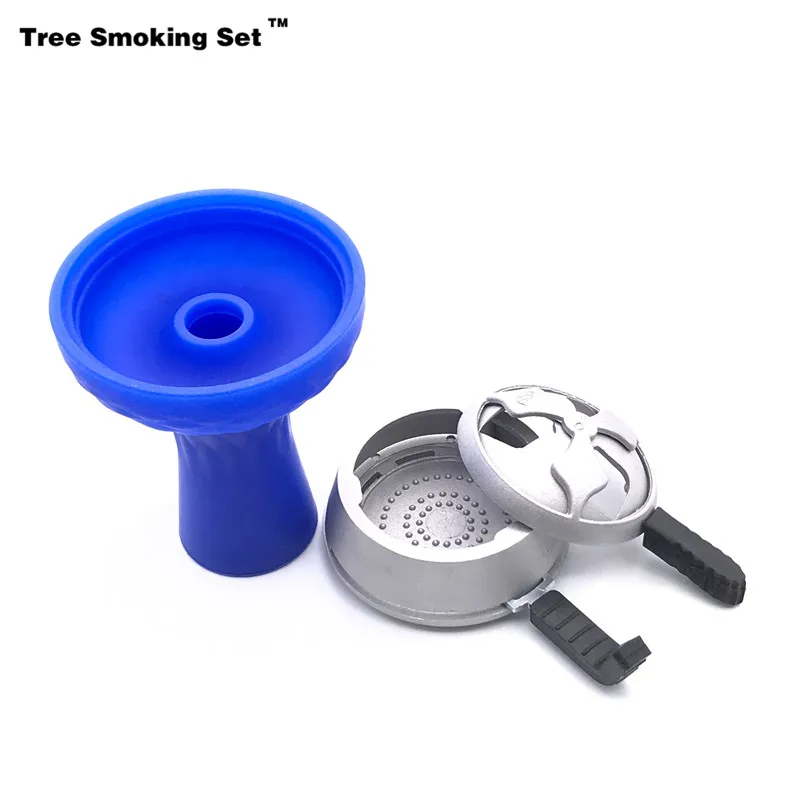 Blue Красочный силиконовый кальян табачная чаша Chicha Narguile Nargile Kalou курительная трубка-кальян голова аксессуары Cachimba подарок TWAN0356 - Цвет: Blue