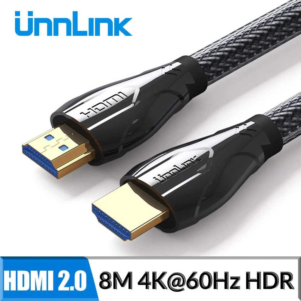 Unnlink длинный HDMI кабель UHD 4K @ 60Hz HDMI 2,0 HDR 3 м 5 м 8 M 10 м 15 м 20 м 25 м для Splitter Переключатель PS4 ТВ Ми xbox проектор компьютер