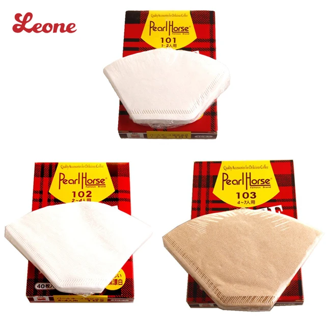 Cheap 40pcs/Bag Sector Natural wood pulp Coffee Filter Papers Cones Cups Espresso Strainer Filter baskets Coffee Tools Accessories