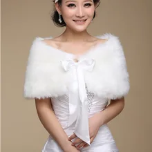 Для женщин зимние цвета слоновой кости Свадебные палантины теплый шнурок из искусственного меха модная Свадебная болеро укороченный искусственного меха свадебный платок для невесты LT038