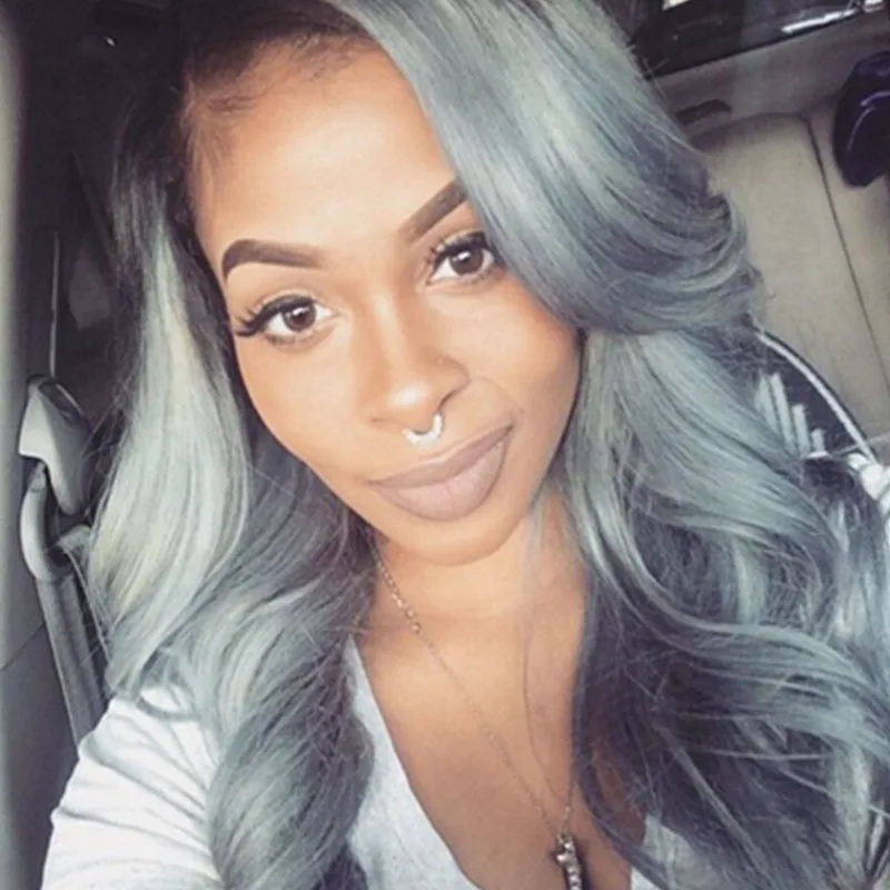 8a Brazilian Body Wave Colorful Platinum Grey Hair Extensions 100