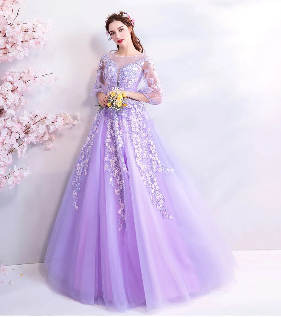 Flower fairy illusion evening dress long embroidery full sleeves Prom gown Junior girls birthday party dress vestido de festa Flower fairy illusion evening dress long embroidery full sleeves Prom gown Junior girls birthday party dress vestido de festa