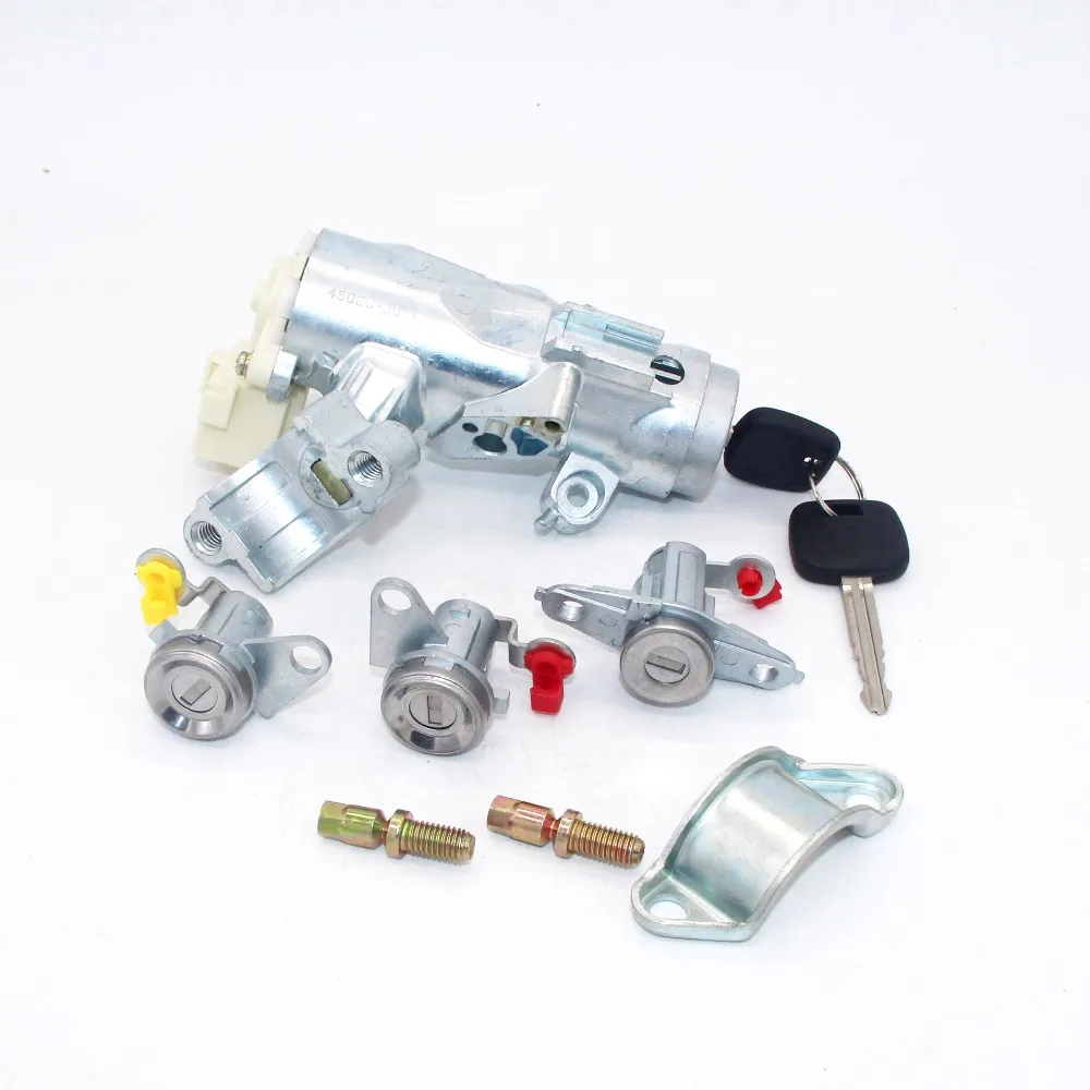4pcs Complete Set Ignition Door Trunk Lock Barrel Cylinder for Toyota