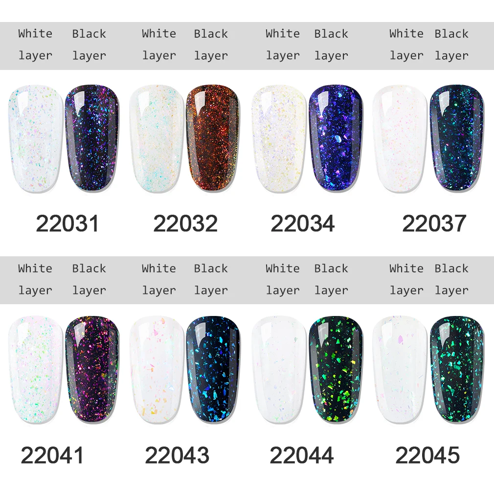 Elite99 Nail Art Design 10ML Soak Off Enamel UV Gel Nail Polish Lacquer Varnish Chameleon Gel Polish Black Based LED Lamp