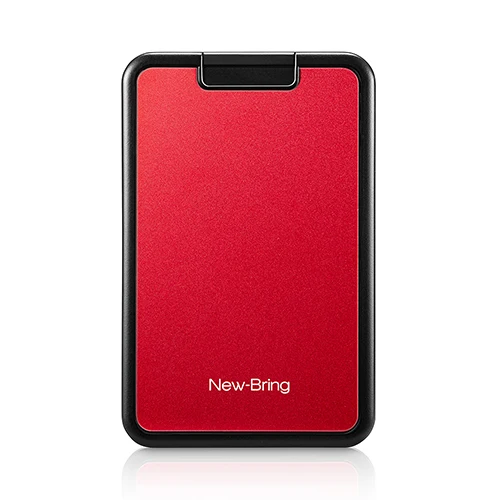 NewBring держатель для карт RFID Блокировка раздвижные бумажник пластик карты деньги Чехол кошелек углерода волокно для муж - Цвет: Red