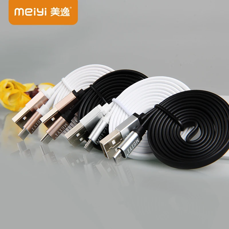 

MEIYI Metal Connector Noodle Micro USB Cable Data Sync Charger Cable 2.1A High Speed Android USB Cable for Samsung Xiaomi Huawei
