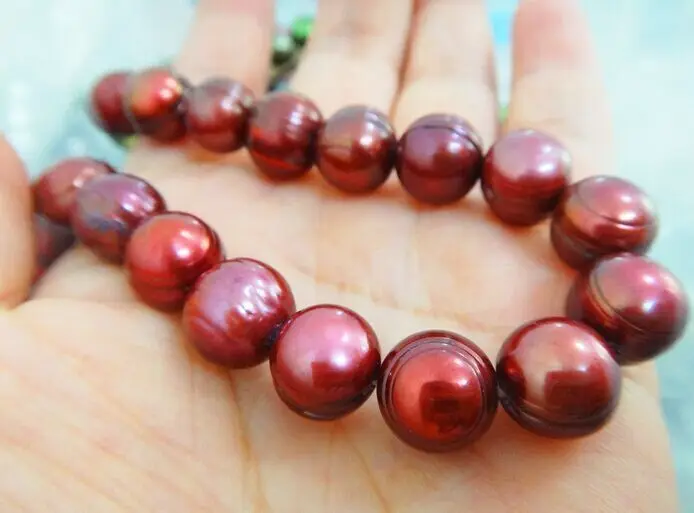 

Wholesale FREE SHIPPING HUGE 17"12-13MM NEAR TAHITIAN CHOCOLATE PEARL NECKLACE