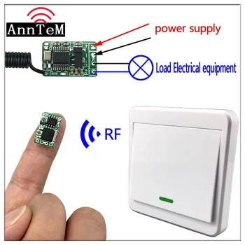 

Anntem RF 433Mhz wireless remote control module electronic lock access control power Mini small switch type 86 remote controller