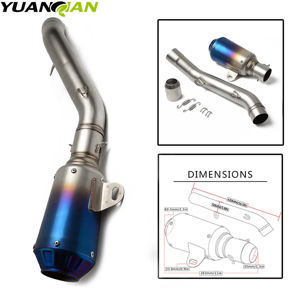 Motorcycle FOR KAWASAKI Z800 2013-2016 Exhaust System Slip On Muffler Pipe and Mid Connect Motorbike Escape | Автомобили и
