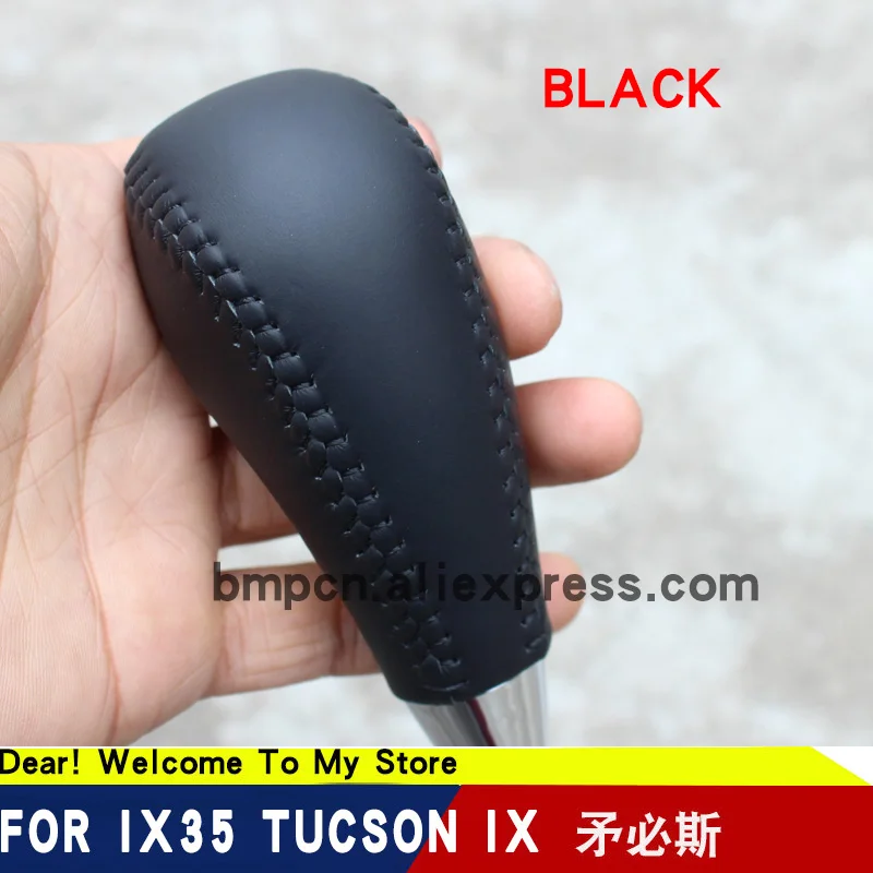 

For KIA Sorento 09-12 for Hyundai 10~14 Tucson Ix ix35 Genuine A\T leather shift handball leather gear head button