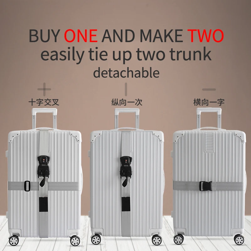 

Go abroad luggage lock binding with cross packing with pull rod suitcase customs TSA consignment binding belt