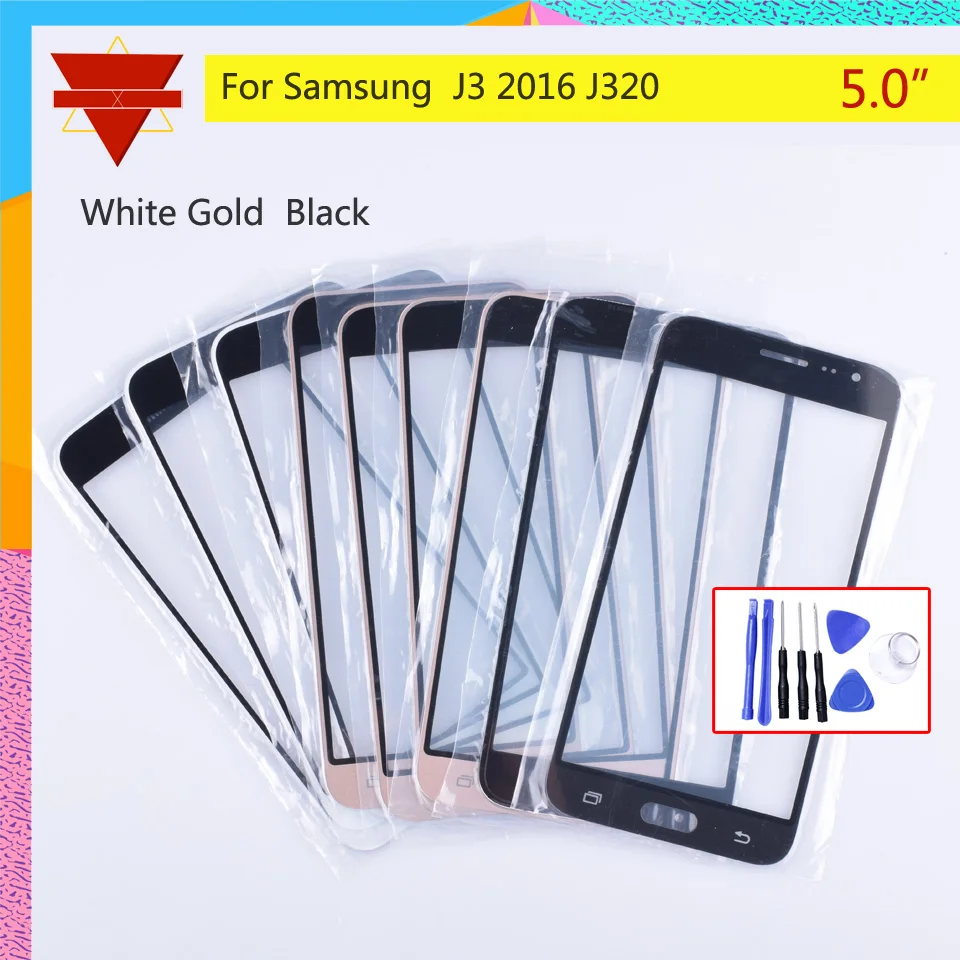 

J320 TouchScreen For Samsung Galaxy J3 2016 J320 J320F J320M J320Y J320FN Touch Screen Front Panel Glass Lens Outer LCD Glass