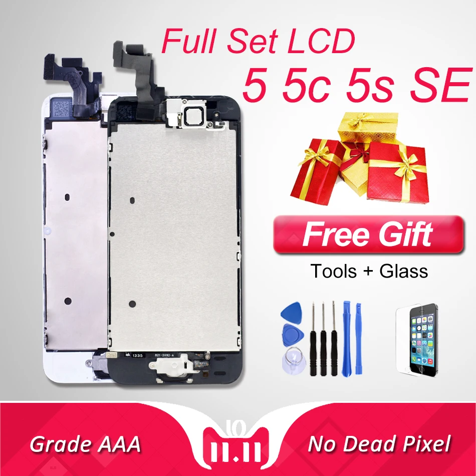 

Full Display Replacement Assembly for iPhone 5 5s 5c SE LCD Touch Screen Digitizer Complete Panel Parts Front Camera Home Button