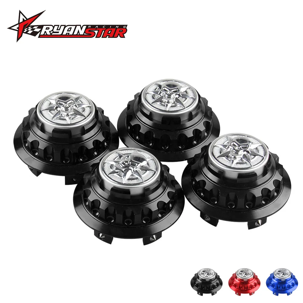 4pcs Aluminum Skull WHEEL HUB CENTER HUB CAPS COVER FIT FOR Honda-in