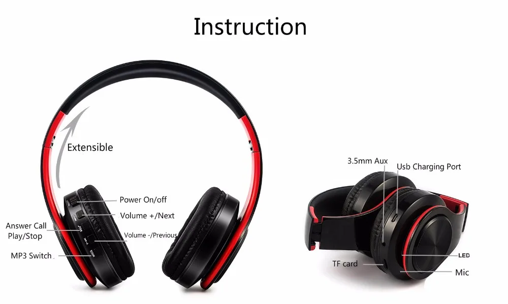 Bluetooth гарнитура LPT660 Складная с микрофоном и поддержкой TF карты|Наушники