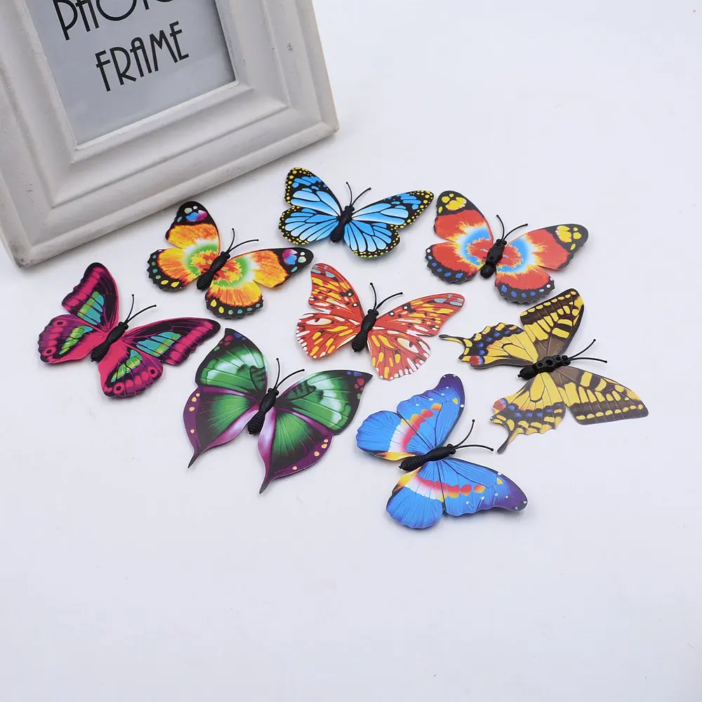 12pcs/lot 3D Magnet butterfly PVC Wedding Home Party Decorative DIY Kids Room TV Kitchen Fridge stickers