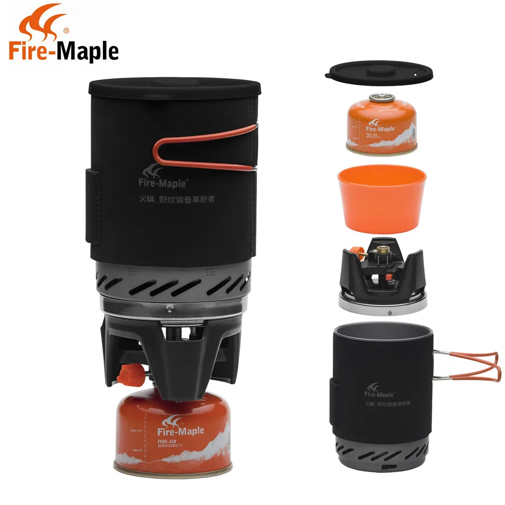 FireMaple compact One Piece Camping Stove Heat Exchanger Pot Cooking