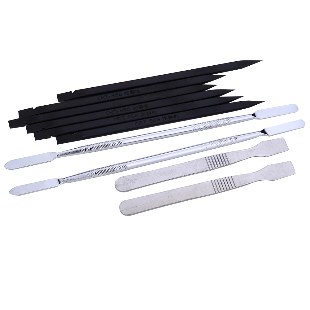 

10pcs Metal Spudger Pry Opening Tools Kit Smart Mobile Phone Repair Tools Set Double Side Metal Spudger for Phone Tablet Laptop