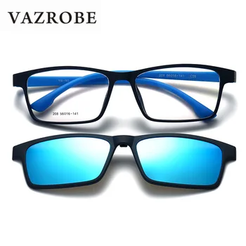 

Vazrobe (148mm) Wide Clip on Polarized Sunglasses Men TR90 Sun Glasses for Male Driving Anti Glare UV400 Double Lens Magnet 2018