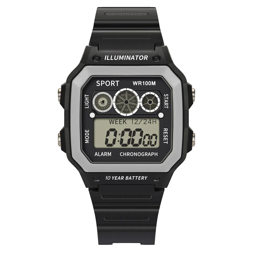 

High End 50 Meters Waterproof Electronic Watch Luxury Men Analog Digital Watch Military Sport LED Square The Man Wrist Watch*S