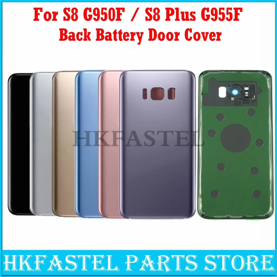 

For Samsung Galaxy S8 G950 S8+ S8 Plus G955 New Glass Housing Back Battery Door Cover + Rear Camera Lens Case + Sticker Glue