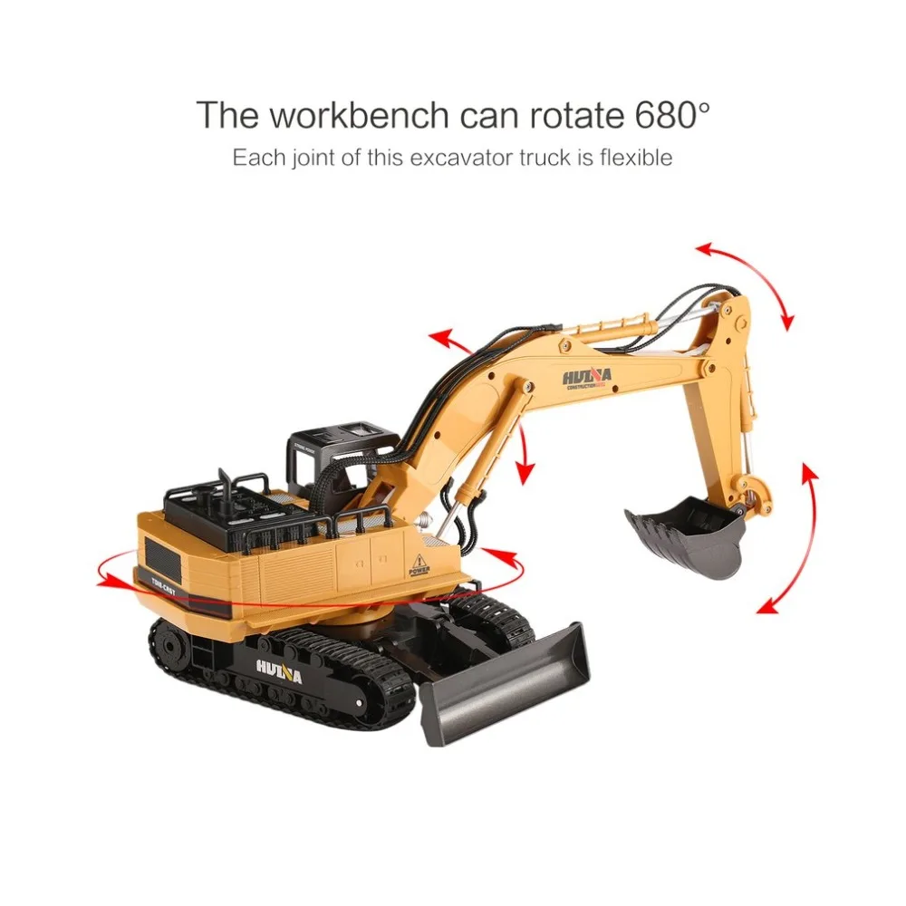 HUINA TOY экскаватор 1510 2 4G 1/16 11CH Сплав RC конструирование грузовика строительного