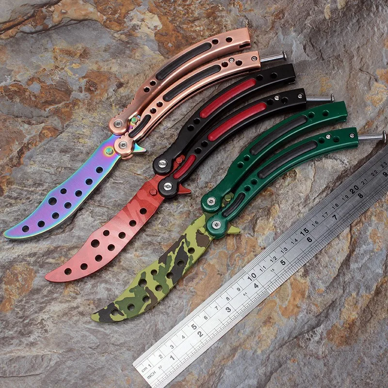 Csgo Бабочка нож тренировочный Подарочный cs go счетчик strike karambit Титан balisong тусклый