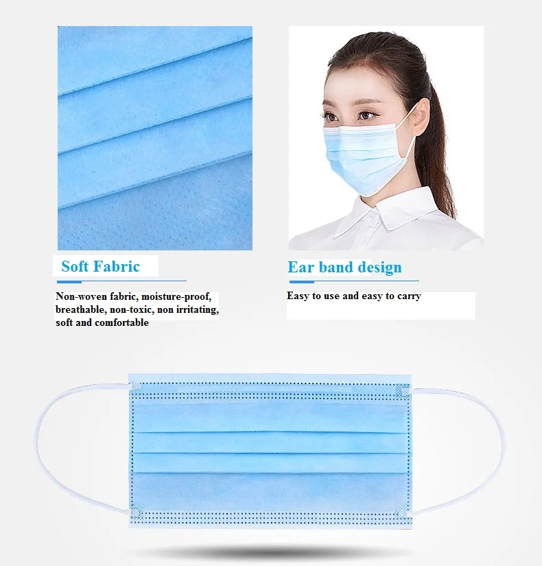 

100Pcs/Lot3-Ply Multipurpose Medical Disposable Nonwoven Mouth Mask Hygiene Surgical Mask Single Packaging Anti Dust Harmful Air