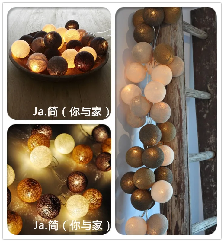 

20Balls/Set 3M Colorful Holiday Color Cotton Ball String Color Cotton Ball Holidays Decorations Festive/Party Supplies