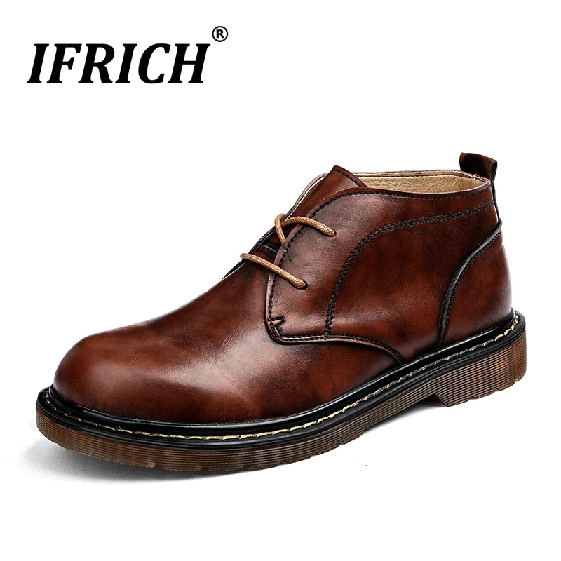 Split Leather Boots Men Ankle Men Red Fashionable Shoes Handmade Fashion Casual Men's Boots Stylish Male Martin Boots