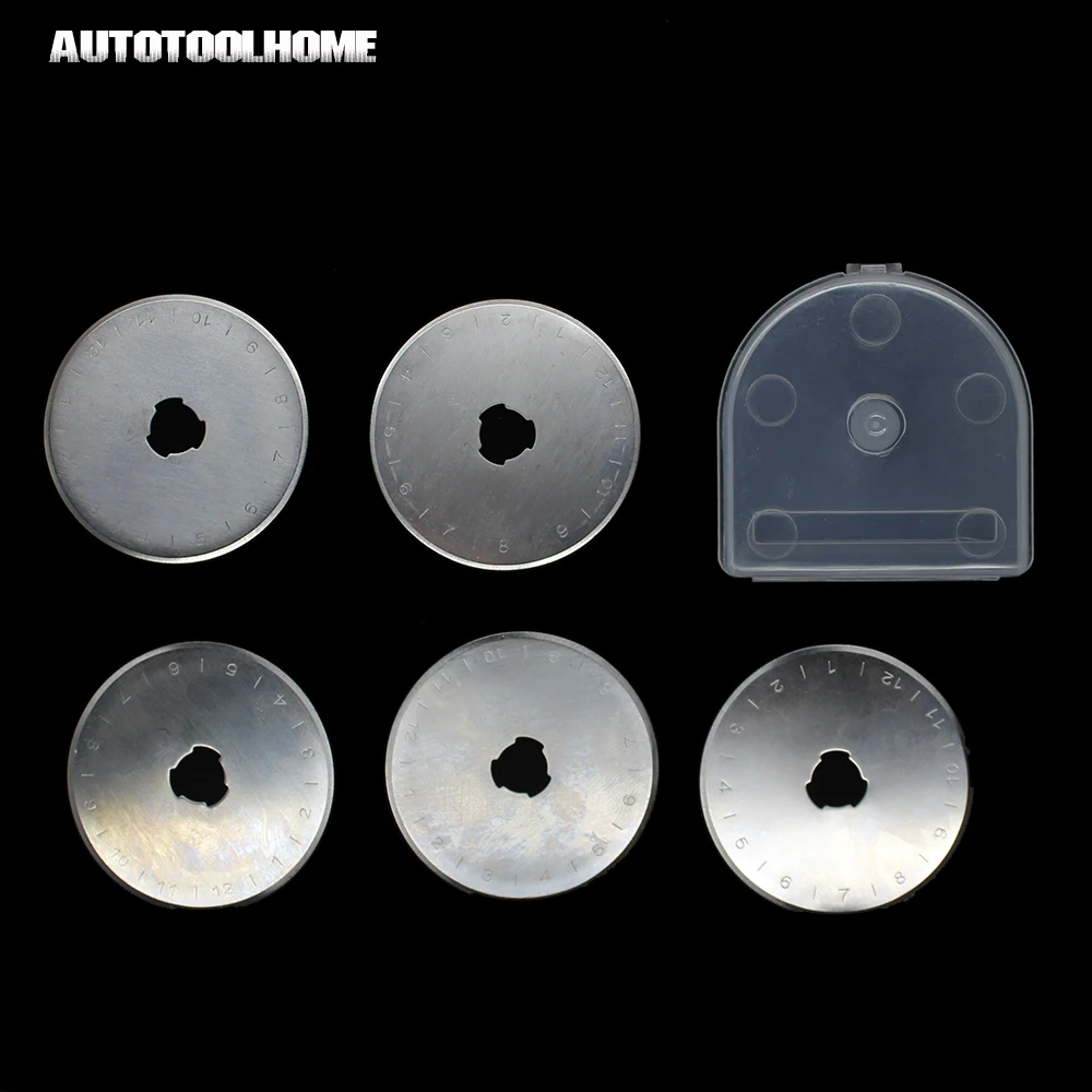 

AUTOTOOLHOME 5 PC 45 60 mm Rotary Blades Cutters Patchwork Fabric Leather Craft Steel Circular Blades Sewing Quilting for Olfa