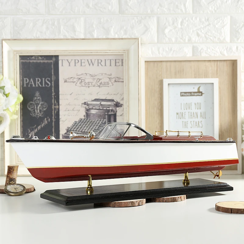 Mediterranean Style 50CM Yacht Model Solid Wood Ornaments Handmade Home European Decorations Sailboat Manual Craft Accessories | Дом и сад
