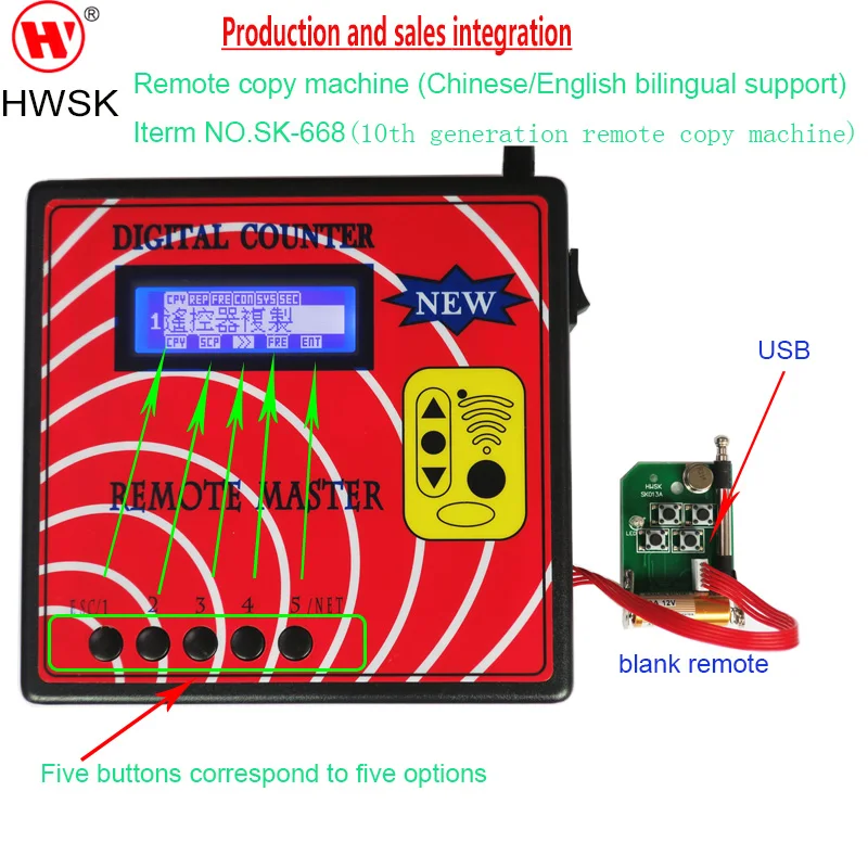 

2017 HOT!! DIGITAL COUNTER REMOTE MASTER 10 Generation frequency display, remote control copy, regenerate RF copy Auto tool