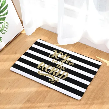

CAMMITEVER Stripes Dots Letters Black White Red Kitchen Carpet Floor Mat Living Room Hallway Area Rugs Anti-Slip Entrance Mat