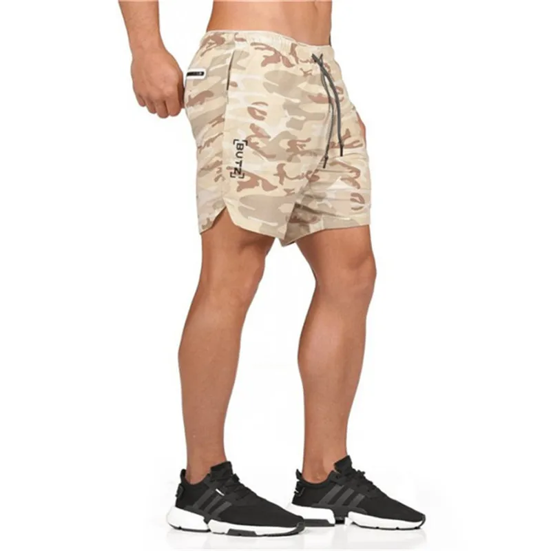 Летние дышащие быстросохнущие мужские повседневные шорты-джоггеры для фитнеса и бодибилдинга, двухслойные шорты с несколькими карманами, размер M-4XL