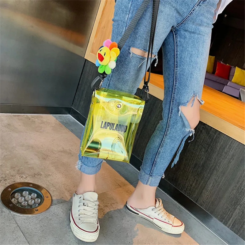 

Factory Outlet 2019 Transparent Sun Flower Originality Design Women Clear Luxury Designer Famous Brands Jelly Crossbody Shoulder