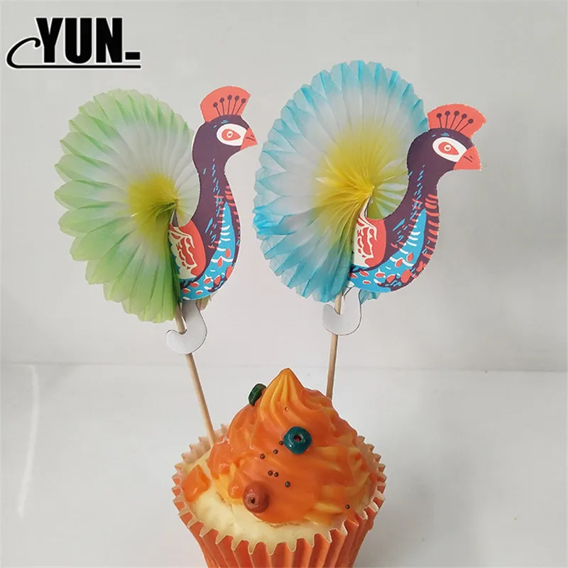 Peacock sign Party Stereo Pineapple Flamingo Fruit Toothpick Flower Sign Wedding Decoration Party Decoration Birthday Decor 7D (14)