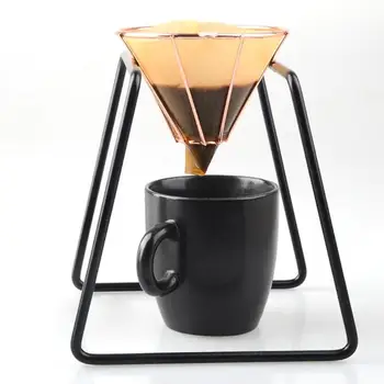

Coffee Filter Holder Household Metal Stainless Steel Reusable Brew Drip Coffee Funnel Hopper Mesh Tea Filter Basket E5M1