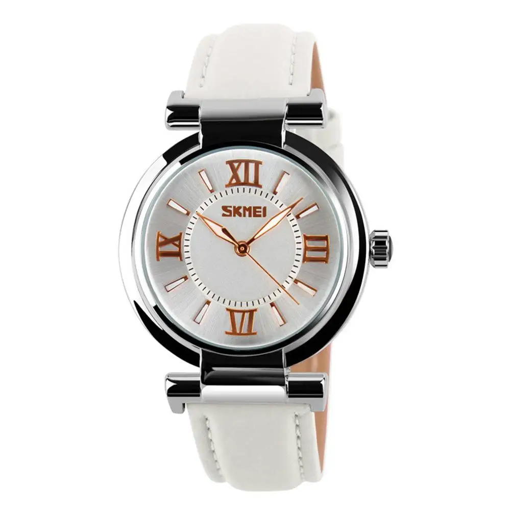 

Leather Waterproof Roman Number Display Analog Quartz Women Wrist Watch zegarki damskie