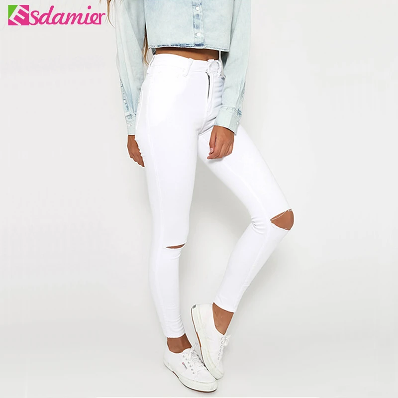 Pantalon taille haute trouer Outlet
