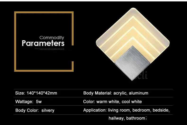 90-260 в акриловый светодиодный настенный светильник алюминиевый настенный светильник светильники бумажные фонарики настенный светильник s для дома лестничный светильник Led лампа для ванной комнаты 5 Вт