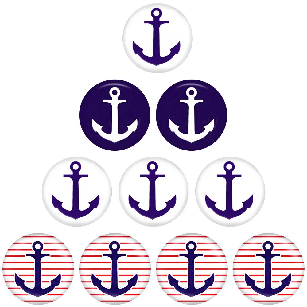 

5pcs/lot New Snap Jewelry enamel Metal Oil Painting Anchor Snap Buttons Fit 18mm Snap Button Bracelet Bangle for Women Men